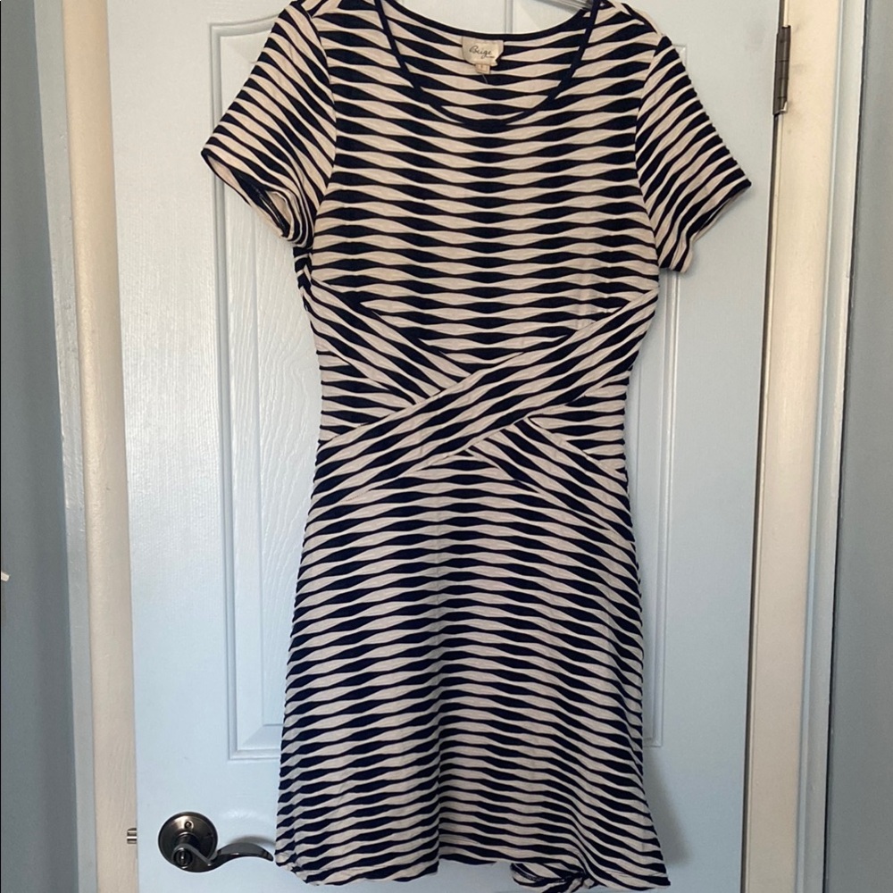 Navy and White Striped Dress